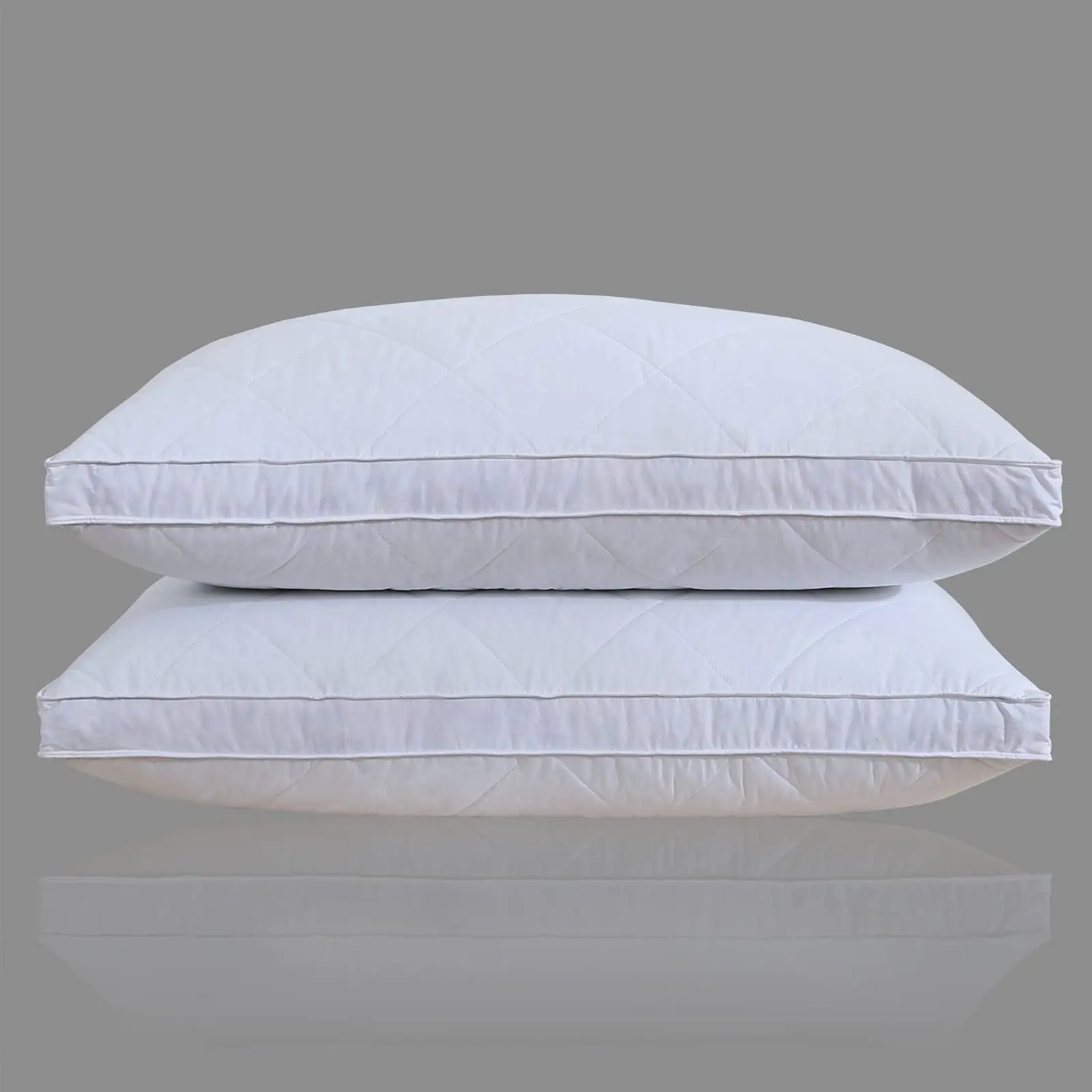 ريش الإوز الأبيض مع وسادة السرير القطنية بنسبة 100%, وسائد متوسطة وثابتة للبيع