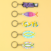 Llavero de PVC 2D con la frase 'Jesús te ama', logotipo personalizado, MOQ bajo, directo de fábrica, para regalo religioso y recuerdo de eventos religiosos