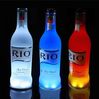 Logo personnalisé LED dessous de verre rond Flash tasse tapis bouteille autocollant lumières pour vin liqueur bouteille boissons fête Bar fête