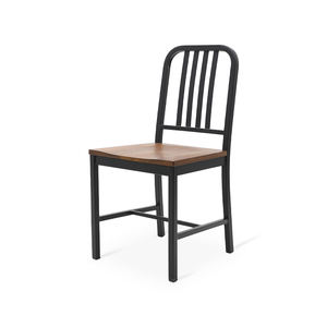 Venta al por mayor Restaurante Pizzerias Silla Moderna Metal Cafetería Sillas Asiento de madera cóncavo Sillas de comedor - Product Image 5