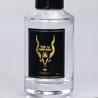 Autocollants d'étiquettes en aluminium pour flacons de parfum personnalisés en verre, avec logo en feuille d'or rose et impression transparente