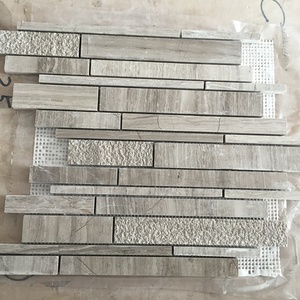 Bán buôn ngẫu nhiên dải đá cẩm thạch Non-Slip đá hạt gỗ mô hình Gạch <span class=keywords><strong>Mosaic</strong></span> cho cà phê thanh tường trang trí nội thất - Product Image 3