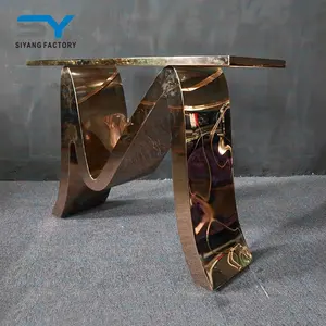 אירופאי עתיק רוז זהב נירוסטה רגל XG007 שולחן קונסולה עם מ 'בצורה
