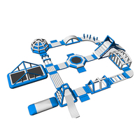 Parc aquatique gonflable commercial en PVC avec clôture de saut pour enfants et adultes, équipement de loisirs d'été à louer