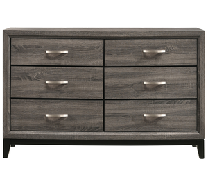 Grey Oak and Black 4-piece Queen Panel Antique <b>Convertible</b> Bedroom Set for Apartment & Hotel - Product Image 6