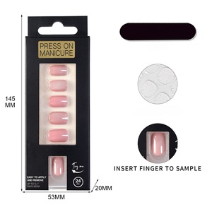 24 <span class=keywords><strong>Uñas</strong></span> Postizas Acrílicas Personalizadas con Diseño de Ojo de Gato, Súper Brillantes, <span class=keywords><strong>Cortas</strong></span>, Cuadradas, Románticas, A064 - Product Image 5