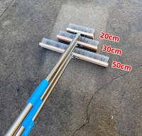 Brosse métallique de pont en acier inoxydable avec manche de 5.9 pieds de long pour enlever la saleté de surface rugueuse nettoyant la terrasse extérieure