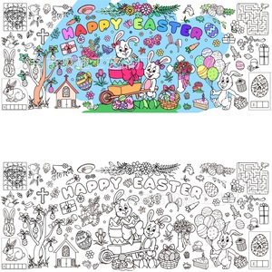 PAFU giochi <span class=keywords><strong>di</strong></span> Pasqua attività gigantesca felice pasqua colorazione tovaglia Poster - Product Image 5