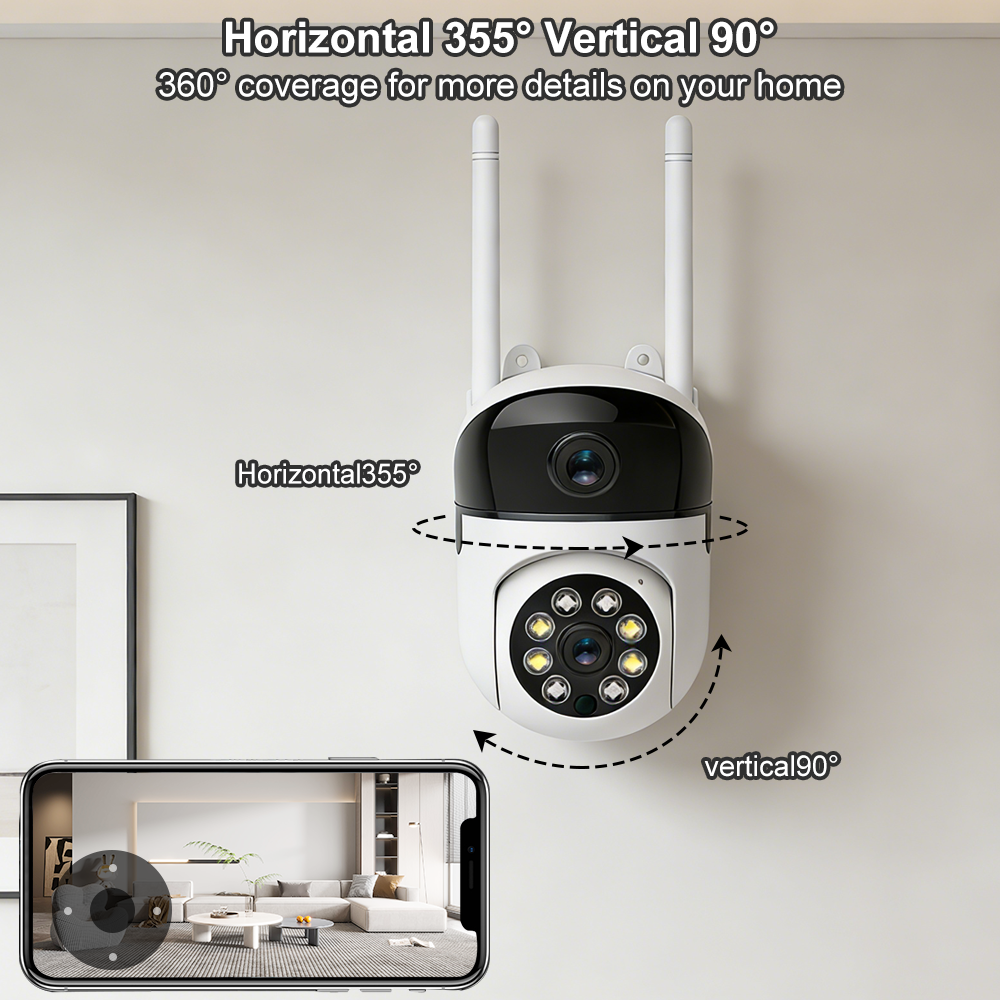 Tuya Smart 4MP WiFi PTZ Security Camera – AI Motion Detection, Night Vision &amp; Two-Way Audio