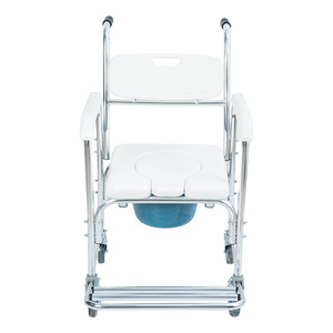 Multifunctional Pulley <b>Commode</b> <b>Chair</b> For Elderly Hospital Use Foldable With Wheels And Foam Seat - Product Image 1
