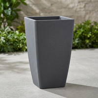 Pot de fleurs moderne en plastique sablé de haute qualité, durable, écologique, léger, grand, haut, carré, pour jardin et décoration intérieure