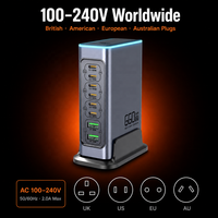 Chargeur rapide électrique GaN 660W, concentrateur d'alimentation USB-C 8 ports avec 6C2A PD 100W pour ordinateur portable MacBook/iPad, certifié