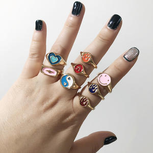 Bague en émail Yin Yang rétro chinois, anneaux <span class=keywords><strong>de</strong></span> Gossip Tai Chi, Design Sense, Niche Senior, bijoux - Product Image 2