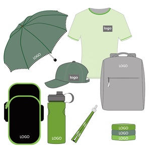 Conjunto <span class=keywords><strong>de</strong></span> logotipo personalizado promocional, conjunto empresarial, artículos personalizados, paraguas, botella <span class=keywords><strong>de</strong></span> agua deportiva, mochila, Camiseta <span class=keywords><strong>de</strong></span> algodón, regalo barato - Product Image 1