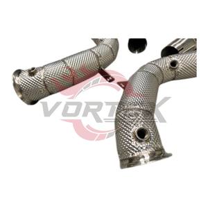 Collecteur d'échappement catalyseur haute performance Vortex 304 pour Mercedes-Benz AMG GLC63 GLC63S 4.0T V8 2017-2022 avec bouclier thermique, sans voyant d'avertissement moteur - Product Image 4