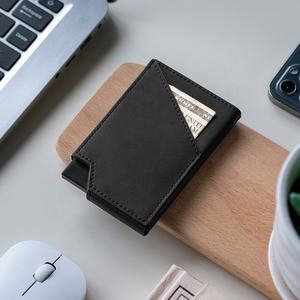 TILONSTAR TVC501 Porte-cartes personnalisé RFID Pop Up Porte-cartes en aluminium Portefeuille en cuir de qualité supérieure Porte-cartes - Product Image 5