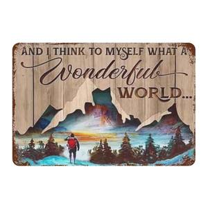 Fleur En Métal Tin Sign Vintage Garden Signs <span class=keywords><strong>What</strong></span> <span class=keywords><strong>A</strong></span> <span class=keywords><strong>Wonderful</strong></span> World I See Trees Of Green Red Roses Too Kitchen Wall Art Decoration - Product Image 2