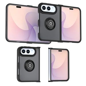 Matte Ring Case for iPhone Duo Foldable Kickstand Stable Bracket <b>Holder</b> Shockproof Protective Rugged Luxury Mobile Back Cover - Product Image 2