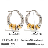 Boucles d'oreilles doubles en acier inoxydable bicolore Gaovo pour femmes, spirales entrelacées, bijoux fantaisie, accessoire de mode, collection cadeau