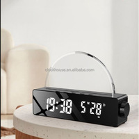 Meistverkaufte Elektronische RGB-Farbwechsel LED-Spiegel Digitale Schreibtischuhr Temperaturanzeige Sonnenaufgang-Wecker für Schlafzimmer-Ramadan