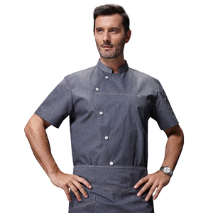 Uniforme <span class=keywords><strong>de</strong></span> chef respirant à manches courtes pour hommes (35% coton 65% polyester) pour les restaurants occidentaux et les cuisines d'hôtels, vêtements <span class=keywords><strong>de</strong></span> <span class=keywords><strong>travail</strong></span> OEM - Product Image 5