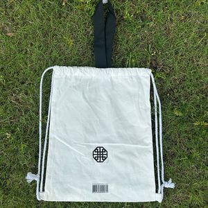 OEM Gift <b>Drawstring</b> White Color Cotton Tote Bag Customized Eco Friendly Cotton <b>Drawstring</b> <b>Backpack</b> With Handle - Product Image 5