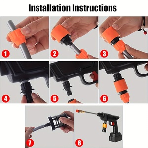 48V xách tay không dây rửa xe máy hộ gia đình Xe pin lithium có thể sạc lại áp lực cao Súng phun nước - Product Image 6