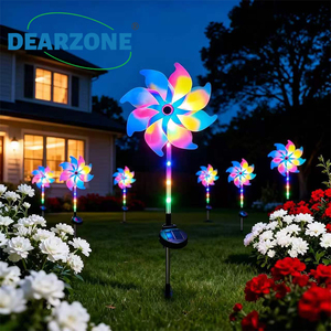 Lampe <span class=keywords><strong>solaire</strong></span> LED extérieure étanche RGB multicolore en forme <span class=keywords><strong>de</strong></span> <span class=keywords><strong>moulin</strong></span> à vent pour pelouse, parc, allée, portail, sécurité, aménagement paysager et événements - Product Image 3