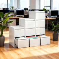 Meuble de classement de bureau moderne en métal à quatre tiroirs, format A4, pour dossiers suspendus, classeurs FC, index et archivage de contrats