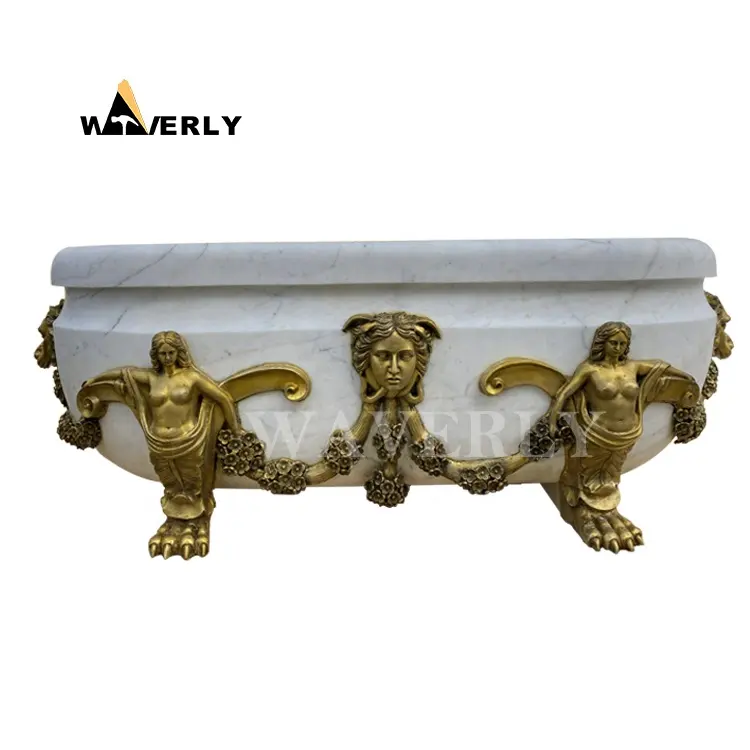 Wholesale Romantic Clawfoot Soaking Bathtubs Design Claw Foot Manufacturers Bathtub White Stone Bathtub For Relaxing bath