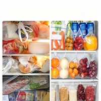 Sacs de conservation alimentaire refermables à fond large, pochettes épaisses en PE, conception autoportante pour la conservation des aliments au réfrigérateur