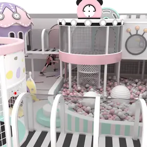 Grande aire de jeux intérieure en macaron colourway softplay château coquin aire de jeux intérieure avec fosse à balles