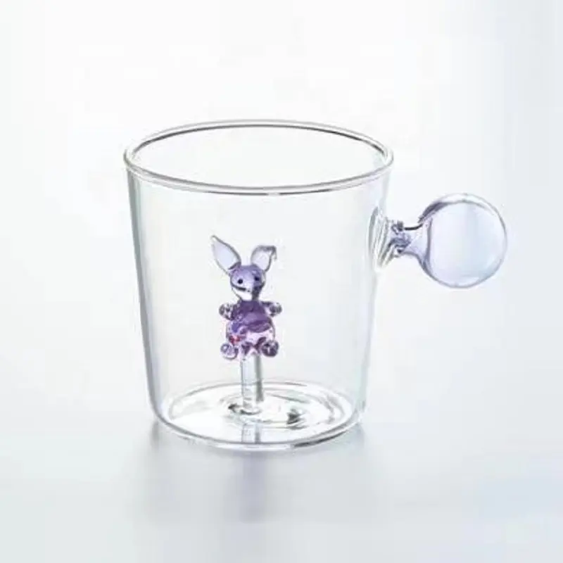 Criativo Clear Crystal Marine Animal série suco bebida copo Vidro do agregado familiar com alça
