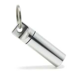Portable Fancy Pill Case Holder Keyring Time Capsule Promotion Medicine Bottle Key Chain Aluminium Metal Keychain Pill Box