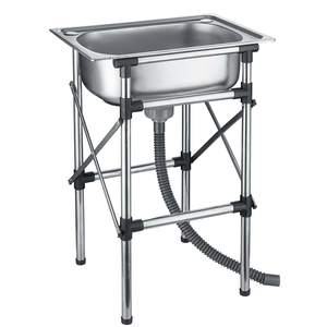 Free Standing Stainless Steel Single Bowl Kitchen <strong>Sink</strong> Foldable <strong>Camping</strong> Outdoor Wash Basin for Laundry &amp; <strong>Camping</strong> Needs - Product Image 3