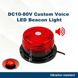 Lámpara Multifuncional de Sonido y Luz de 6w, DC10-80V, con 9 LED de Alta Luminosidad, Tipo de Montaje con Tornillos, Color Rojo o Ámbar a Elección - Product Image 1