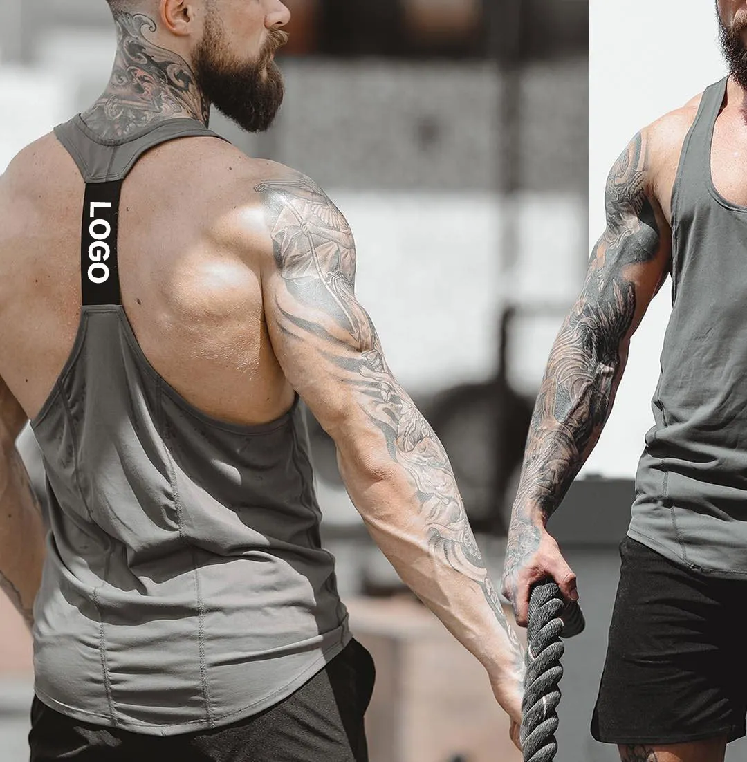 Vêtements de fitness au design personnalisé en gros Débardeurs de gym pour hommes Débardeur de gym grande taille Y-Back