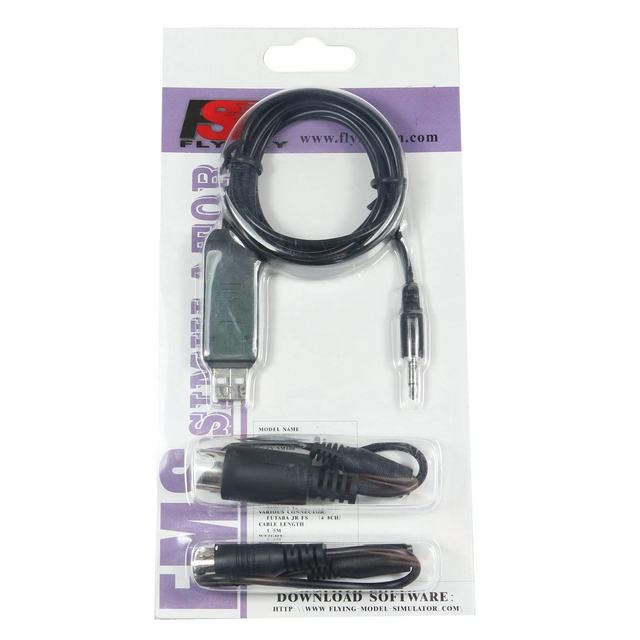 FS-SM100 USB Simulator Cable Kit for FrSky Transmitter to PC Compatible FPV Drone Training Adapter
