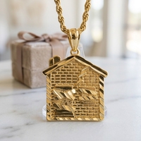 Collier Pendentif Charme Classique Style Luxe Léger Tendance et à la Mode, Meilleure Vente Transfrontalière, Or Véritable 14K