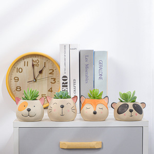 Maceta de cerámica esmerilada pintada a mano con diseño de animales personalizados, <span class=keywords><strong>macetas</strong></span> de <span class=keywords><strong>cactus</strong></span> suculentas - Product Image 2