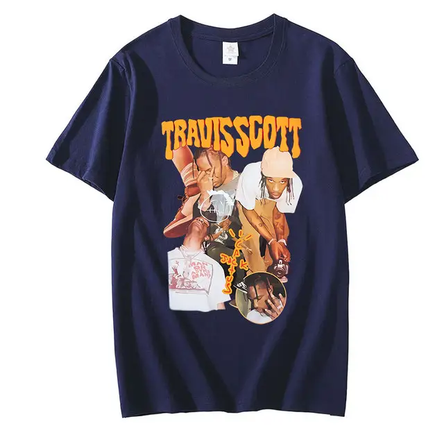 New design Hip Hop Streetwear Cartoon Letter Fashion High Quality Unisex T-shirts Cactus Jack Swag Print Tee Shirt