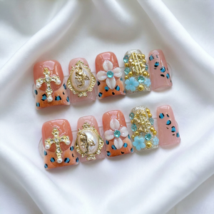 Uñas Postizas al por Mayor, Cortas, Acrílicas, Estilo Y2K, con Diseño de Pata de Pato 3D, para Fiestas y Uso Diario, Hechas a Mano, Estilo Pata de Pato, en Paquetes - Product Image 1