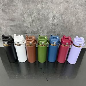 2 in 1Spout Lid Mirror Copper Plated Underneath 20oz Stainless Steel Outdoor <b>Flip</b> <b>Top</b> Sports Tumbler Water <b>Bottle</b> for Laser Etch - Product Image 3
