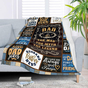 Coffret Cadeau Fête des Pères Anniversaire – Couverture Personnalisée « Meilleur <span class=keywords><strong>Papa</strong></span> de Tous les Temps » de Fille et Fils – <span class=keywords><strong>Plaid</strong></span> Drôle et <span class=keywords><strong>Personnalisé</strong></span> - Product Image 3