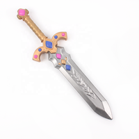Espada y Escudo de Espuma de Poliuretano de 23.62'' con Diseño de Estrella, Ligeros, Flexibles y Realistas, Venta al por Mayor de Fábrica, Personalización OEM, Espada de Juguete