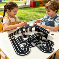 58 pièces de tuiles magnétiques pour circuit de course DIY, blocs de construction flexibles de 7,5 cm, jouet éducatif pour enfants, jeu de construction créatif