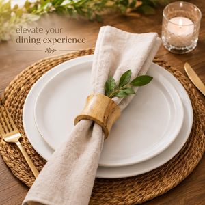 Premium Vintage <b>Oak</b> Wood Napkin Rings Set of 6 Wedding Tableware Napkin Buckles for Hotel Restaurant Dining Parties - Product Image 5