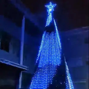 Anpu decoração gigante comercial pvc artificial led 50ft everest, iluminado com bola de decoração gigante árvore de natal (natal)