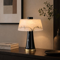 Lampe de table de style français moderne en marbre naturel et fer, luxe léger, pour salon, chambre à coucher, bureau