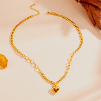 Collier en acier titane avec pendentif cœur et bracelet assorti, collier et bracelet en acier inoxydable avec pendentif cœur, ne ternissent pas